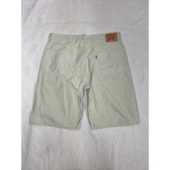 Levi's 569 Loose Fit Straight Leg Khaki Sand Tan Denim Jean Shorts Men's Size 38 - Picture 7 of 7